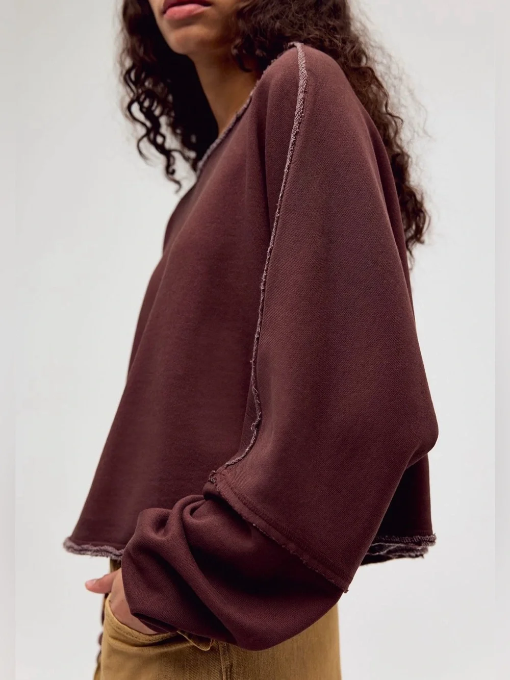 NWT FREE PEOPLE WE THE FREE TO THE EAST PULLOVER SHAVED CHOCOLATE